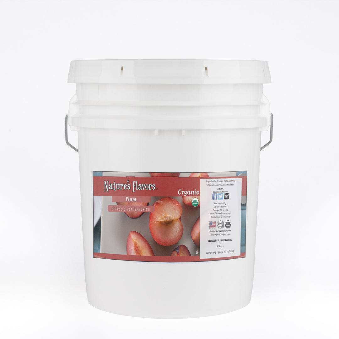 Organic Plum Coffee and Tea Flavor Without Diacetyl