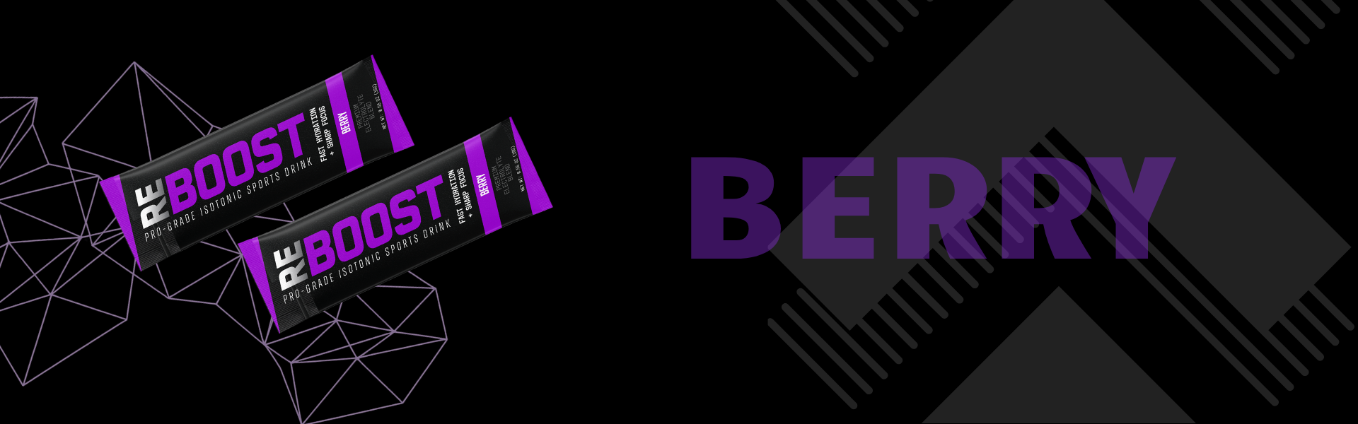 Two purple Reboost on a black background with geometric patterns.