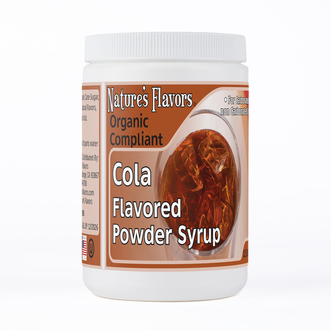 Cola Flavor Organic compliant Syrup for Carbonated and Noncarbonated Drinks, Powdered
