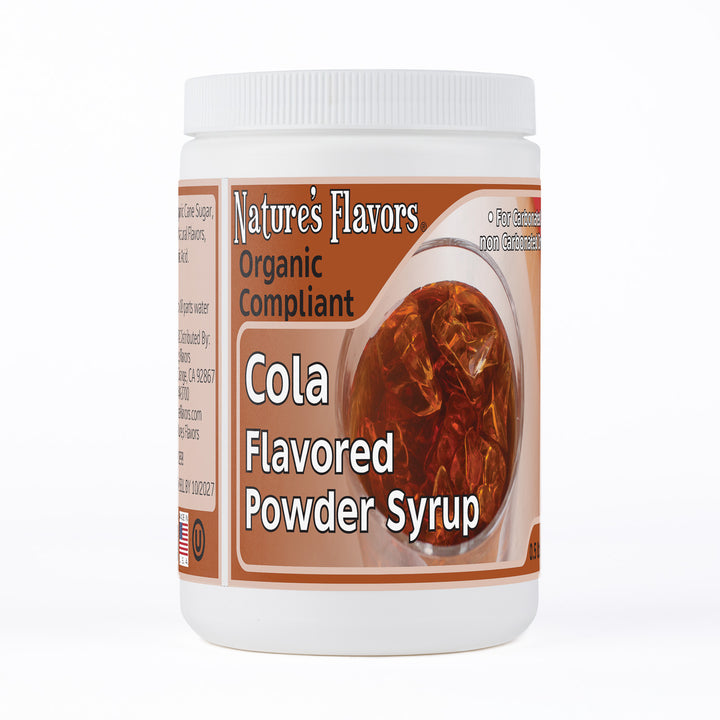 Cola Flavor Organic compliant Syrup for Carbonated and Noncarbonated Drinks, Powdered