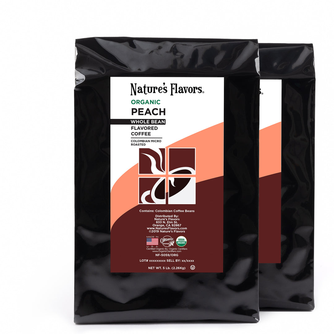 Organic Peach Flavored Coffee Beans