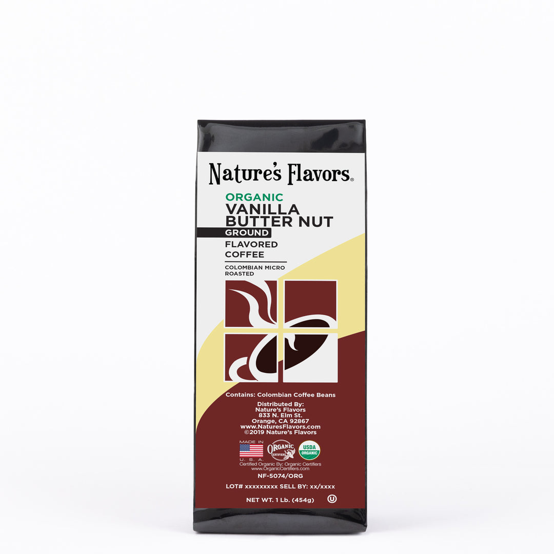 Organic Vanilla Butter Nut Flavored Coffee Beans
