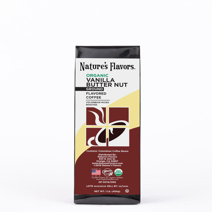 Organic Vanilla Butter Nut Flavored Coffee Beans