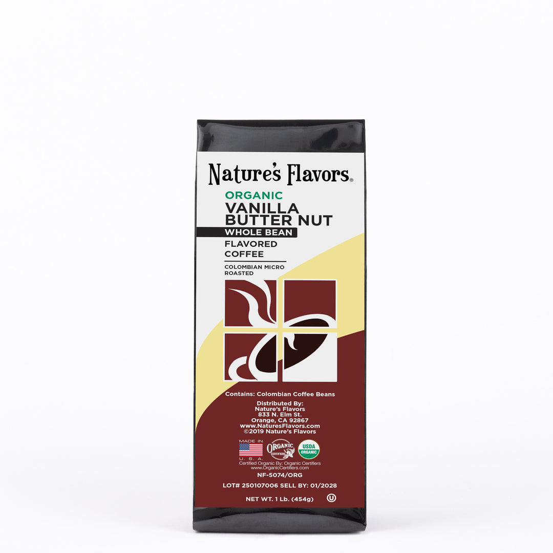 Organic Vanilla Butter Nut Flavored Coffee Beans