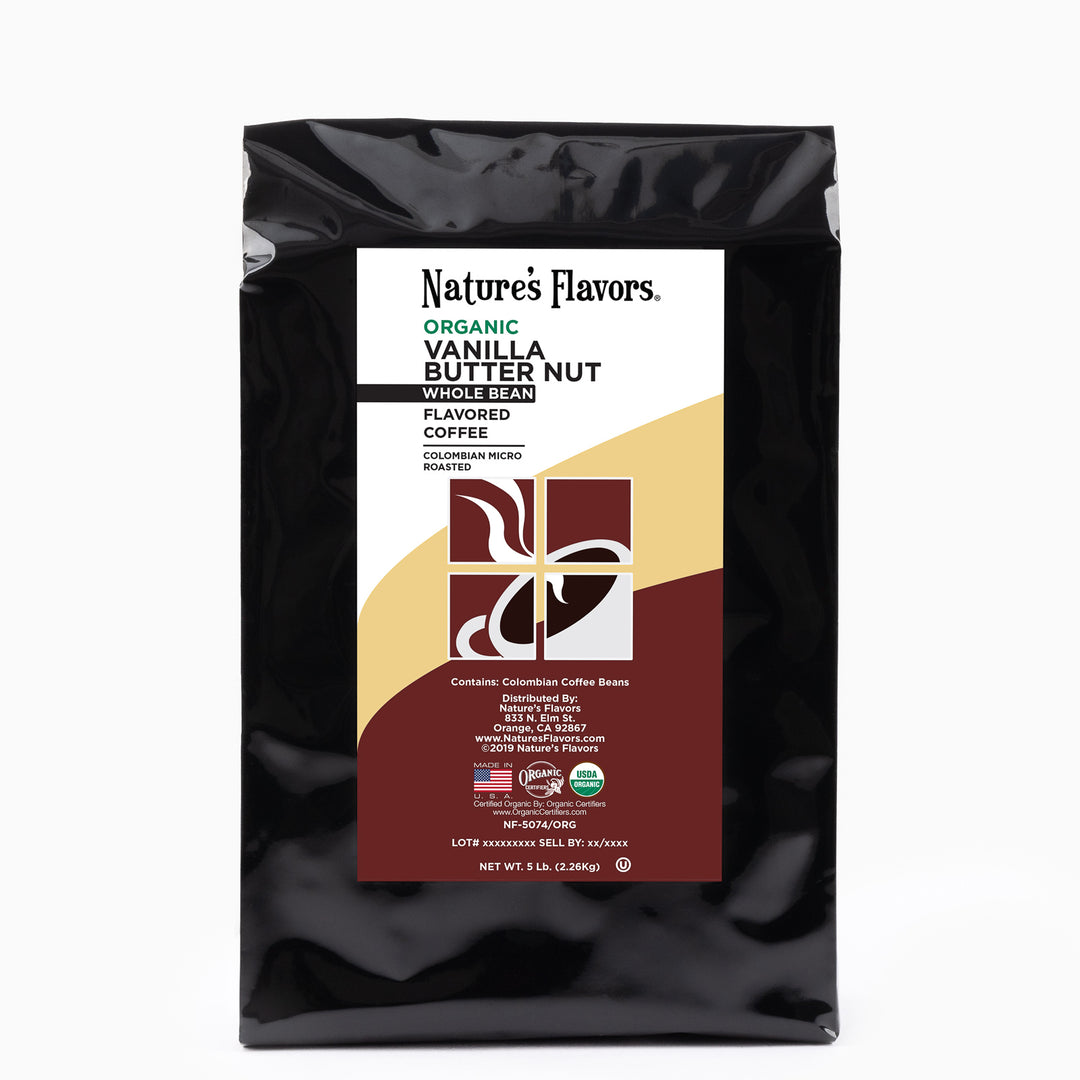 Organic Vanilla Butter Nut Flavored Coffee Beans