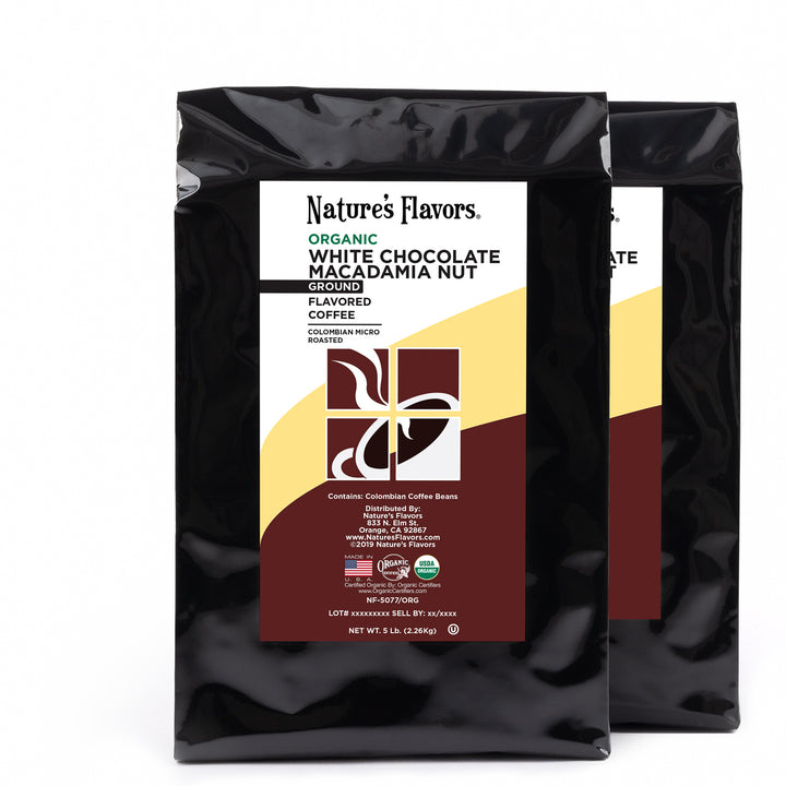 Organic White Chocolate Macadamia Nut Flavored Coffee Beans