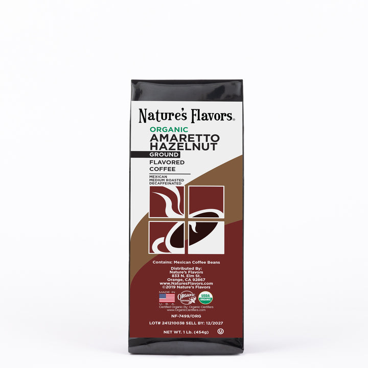Organic Decaf Amaretto Hazelnut Flavored Coffee Beans