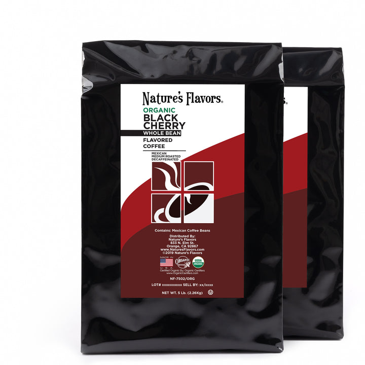 Organic Decaf Black Cherry Flavored Coffee Beans