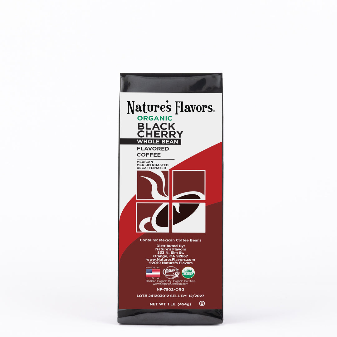 Organic Decaf Black Cherry Flavored Coffee Beans