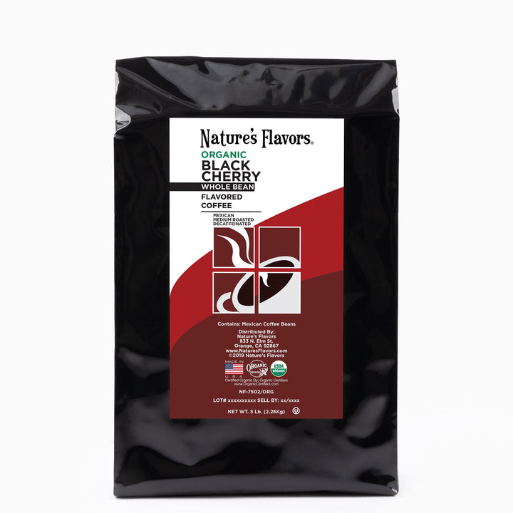 Organic Decaf Black Cherry Flavored Coffee Beans
