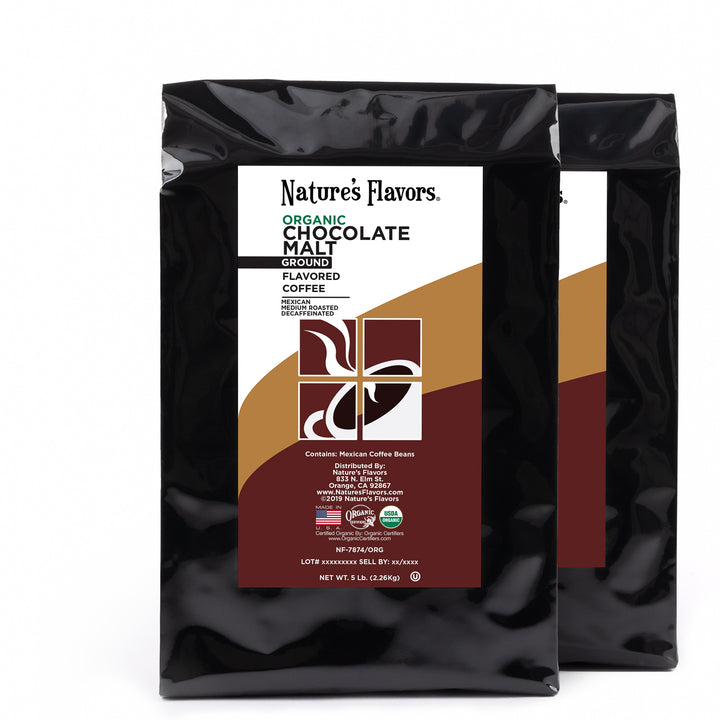 Organic Decaf Chocolate Malt Flavored Coffee Beans