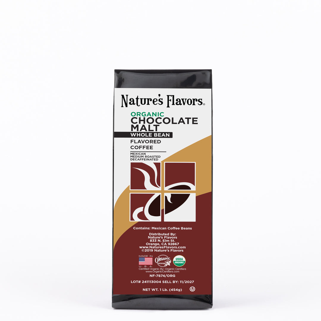 Organic Decaf Chocolate Malt Flavored Coffee Beans