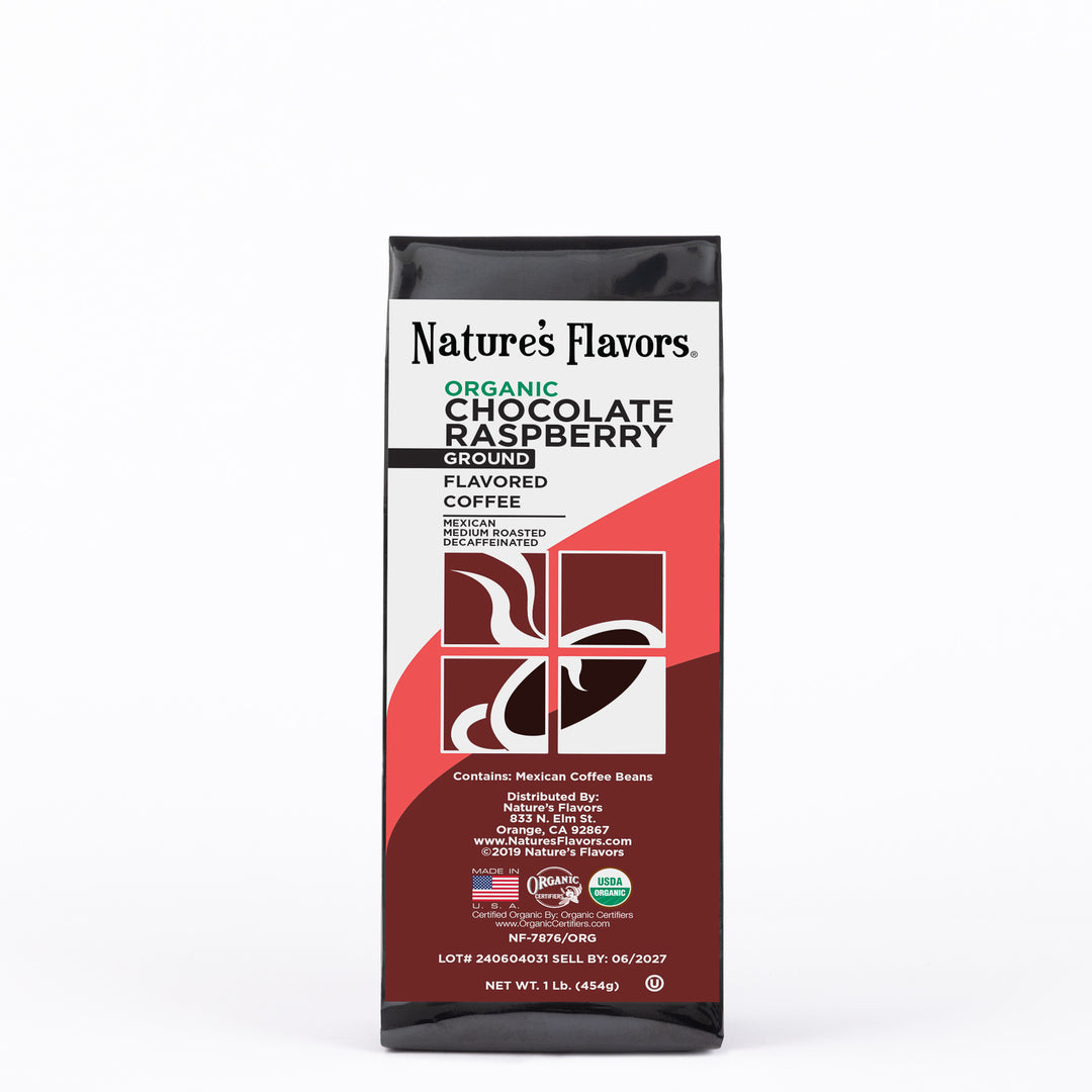 Organic Decaf Chocolate Raspberry Flavored Coffee Beans