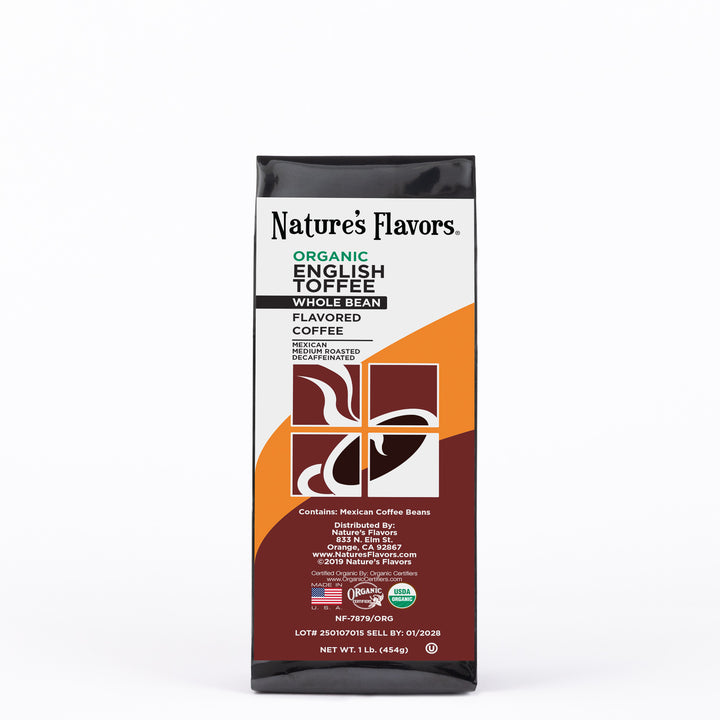Organic Decaf English Toffee Flavored Coffee Beans