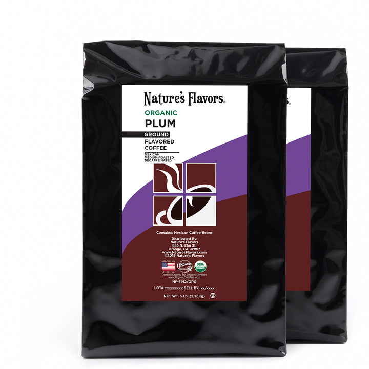 Organic Decaf Plum Flavored Coffee Beans