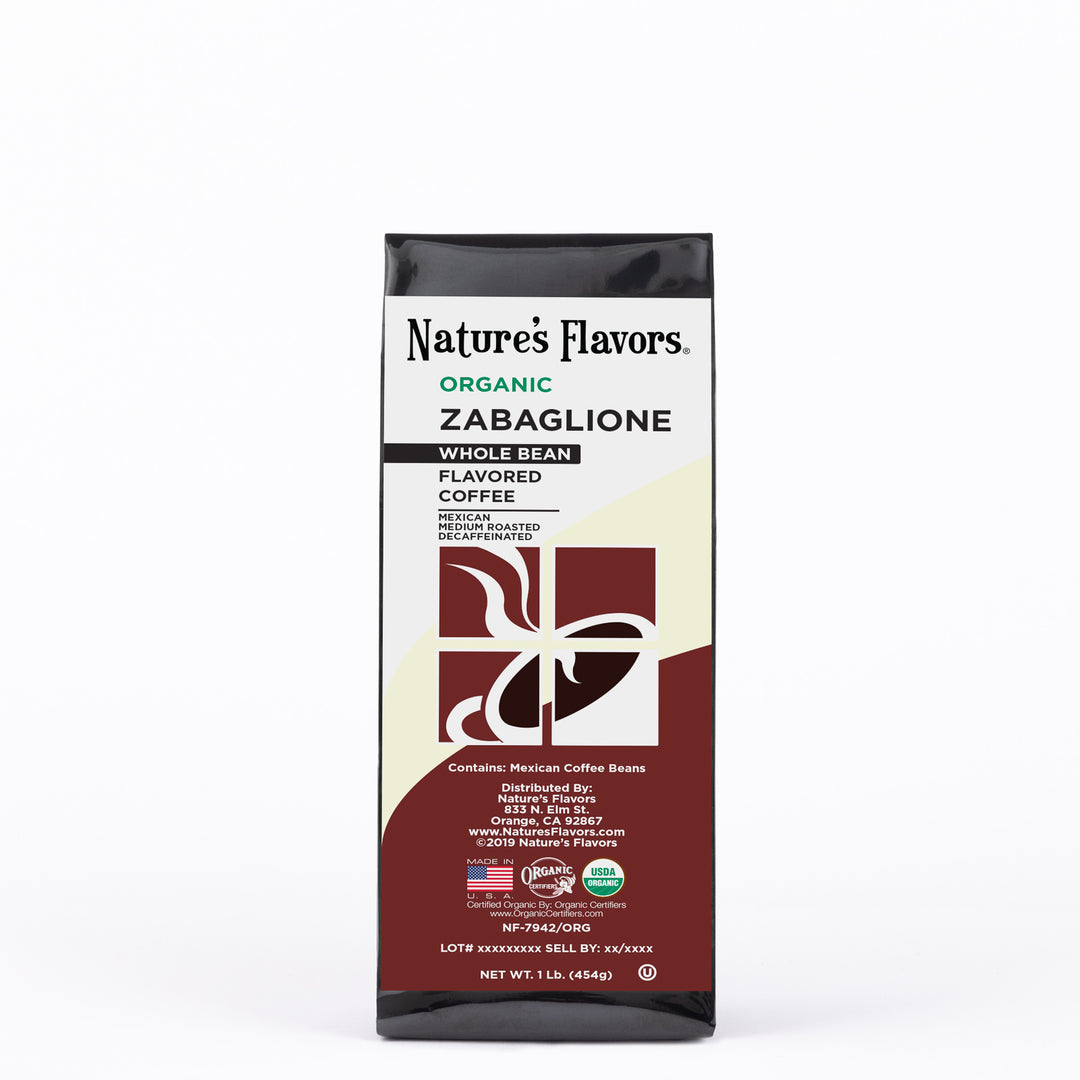 Organic Decaf Zabaglione Flavored Coffee Beans