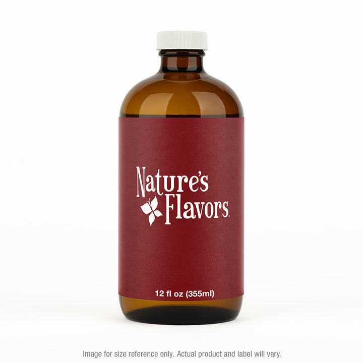 12oz Brown Bottle with Nature's Flavors logo on white background