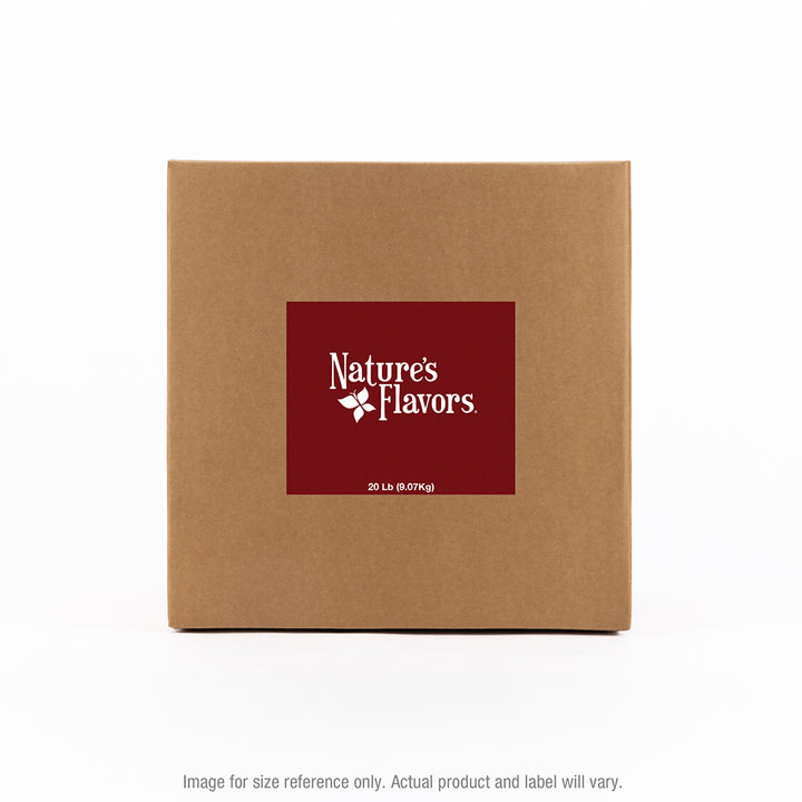 20 lb container with 'Nature's Flavors' label on a white background