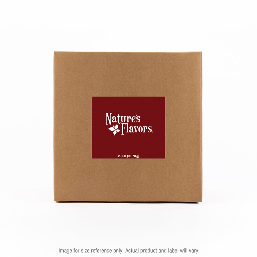 20 lb container with 'Nature's Flavors' label on a white background