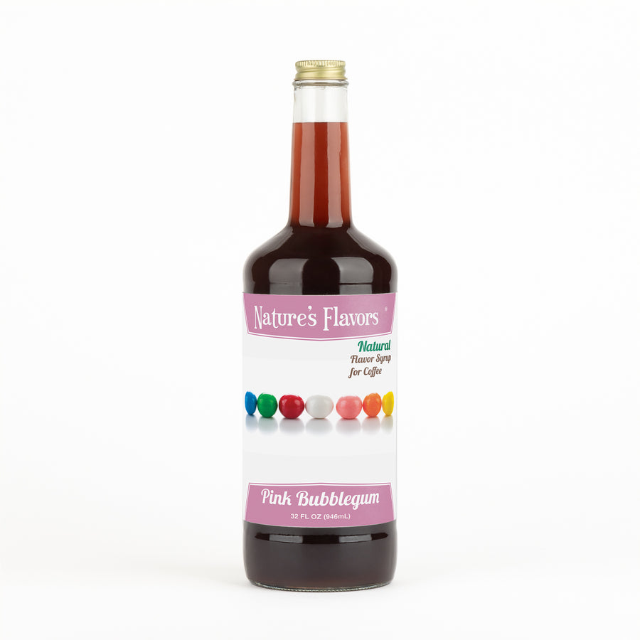 Pink Bubble Gum Coffee Syrup, Natural