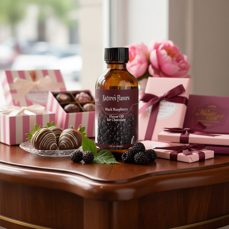 Chocolate bars with Nature's Flavors organic flavor oil for chocolate