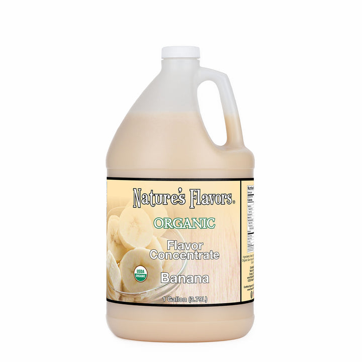 1gal bottle with Organic Flavor Concentrate, Banana label