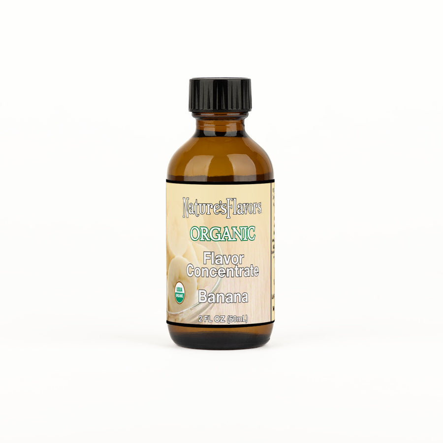2oz bottle with Organic Flavor Concentrate, Banana label