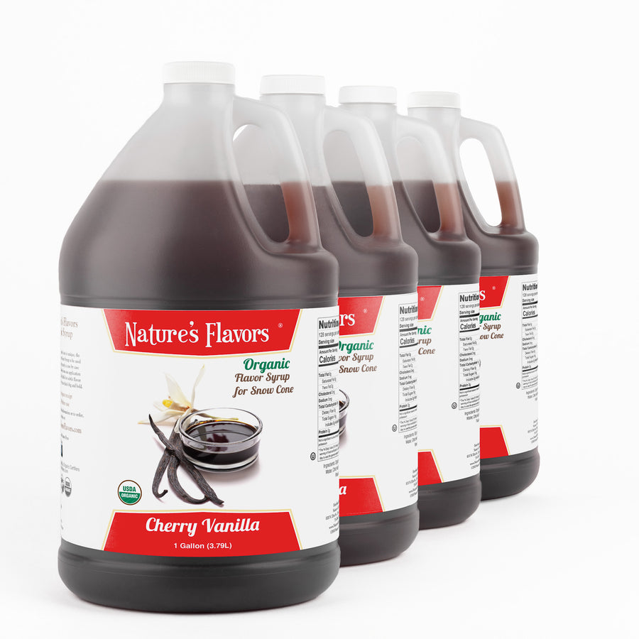 Cherry Vanilla Snow Cone Syrup, Organic