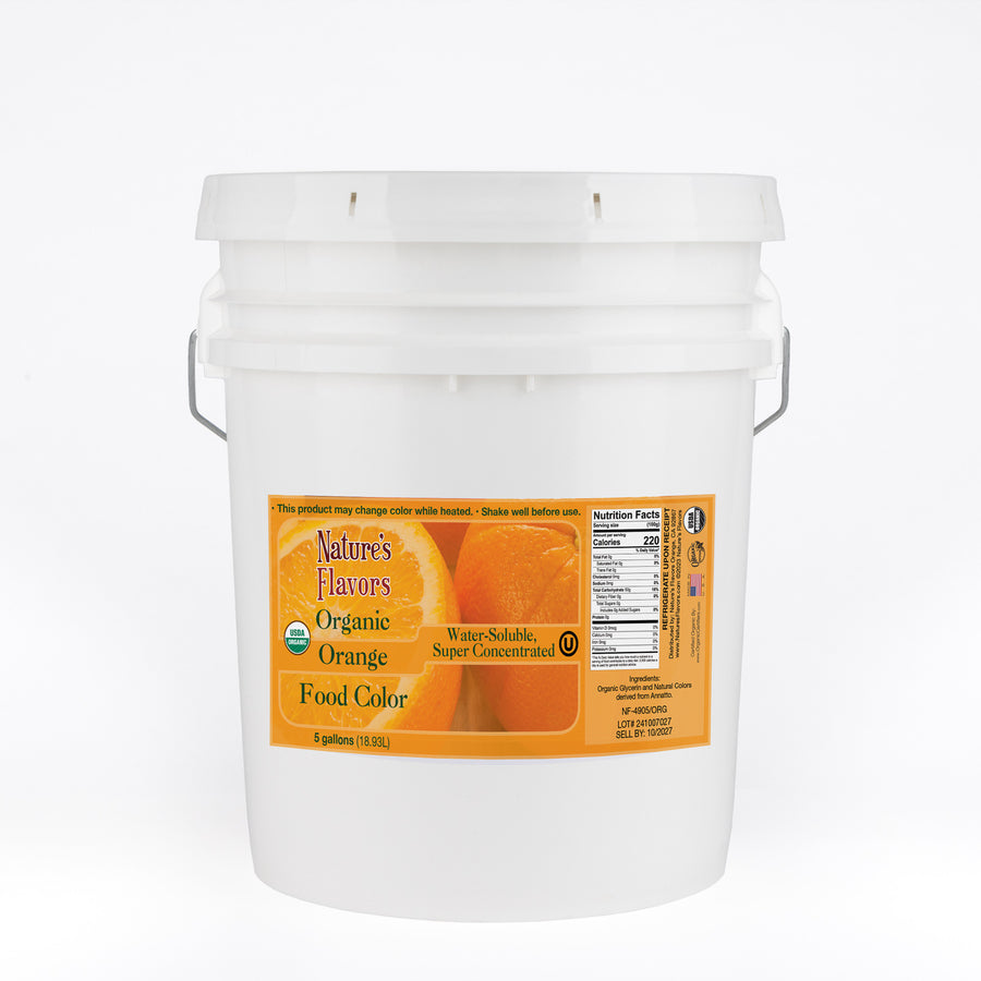 Orange Food Coloring (Organic), Water-Soluble Super Concentrate