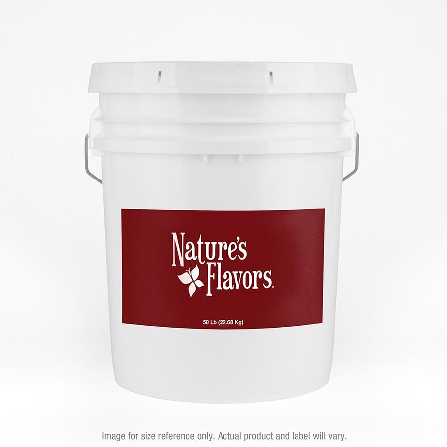 50lb white bucket with Nature's Flavor logo