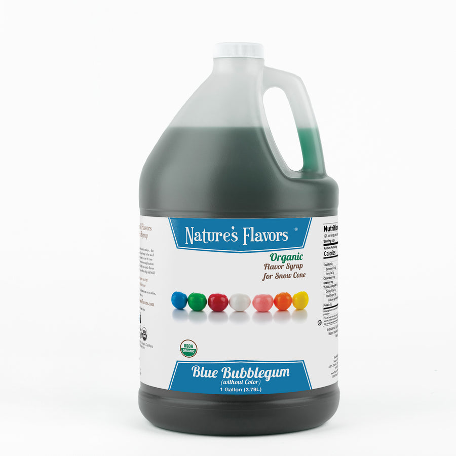 Blue Bubble Gum Snow Cone Syrup without Color, Organic