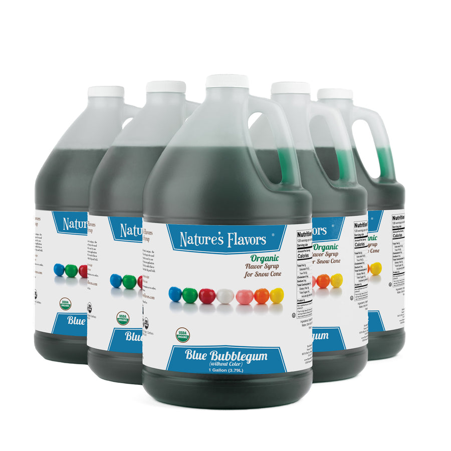 Blue Bubble Gum Snow Cone Syrup without Color, Organic