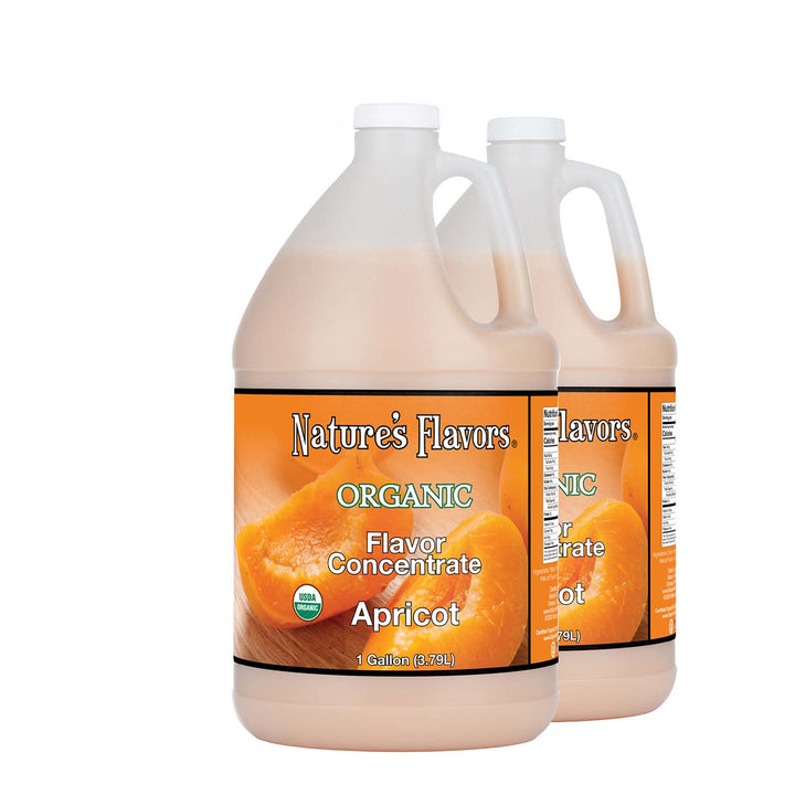 2, 1gal bottles with Organic Flavor Concentrate, Apricot label
