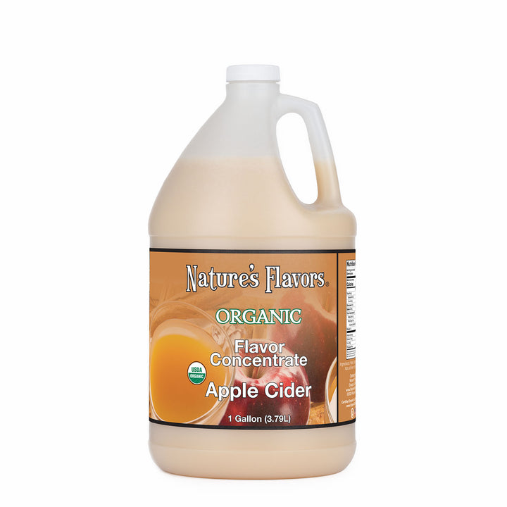 1gal bottle with Organic Flavor Concentrate, Apple Cider label