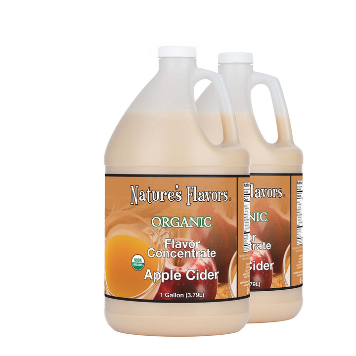 2, 1gal bottles with Organic Flavor Concentrate, Apple Cider label