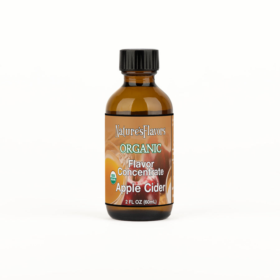 2oz bottle with Organic Flavor Concentrate, Apple Cider label