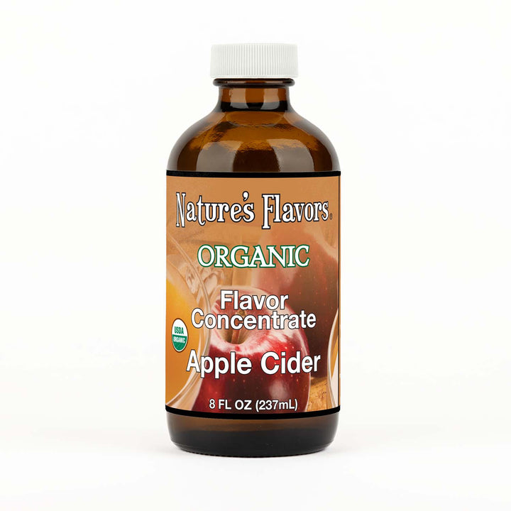 8oz bottle with Organic Flavor Concentrate, Apple Cider label