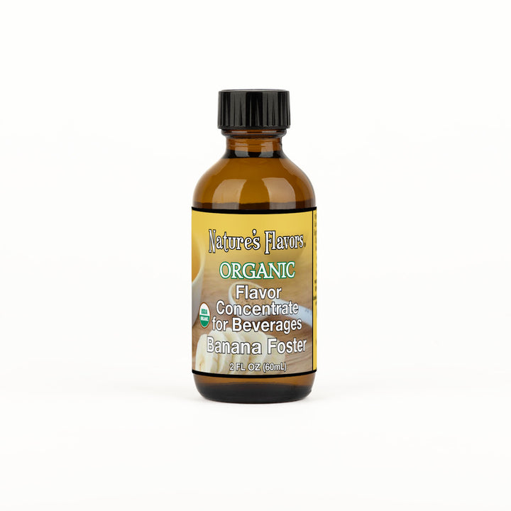 2oz bottle with Organic Flavor Concentrate for Beverages, Banana Foster label
