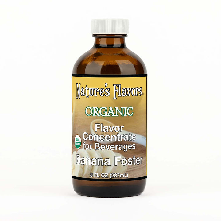 8oz bottle with Organic Flavor Concentrate for Beverages, Banana Foster label