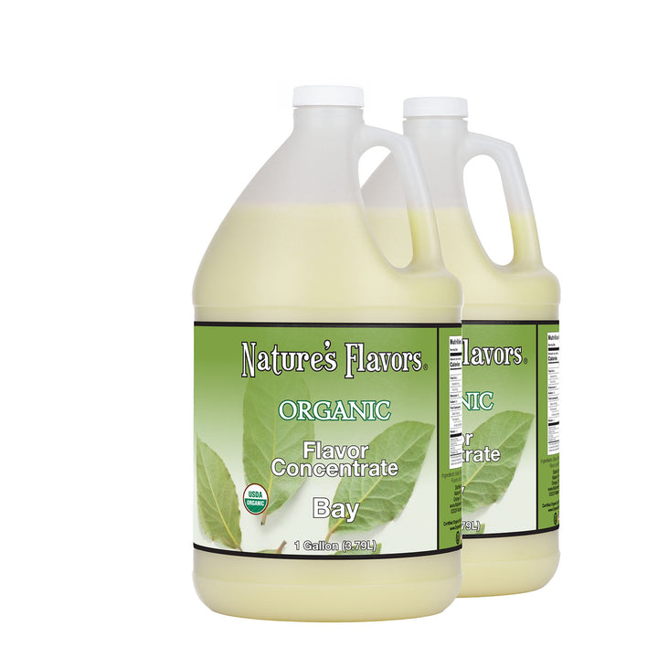 2, 1gal bottles with Organic Flavor Concentrate, Bay label