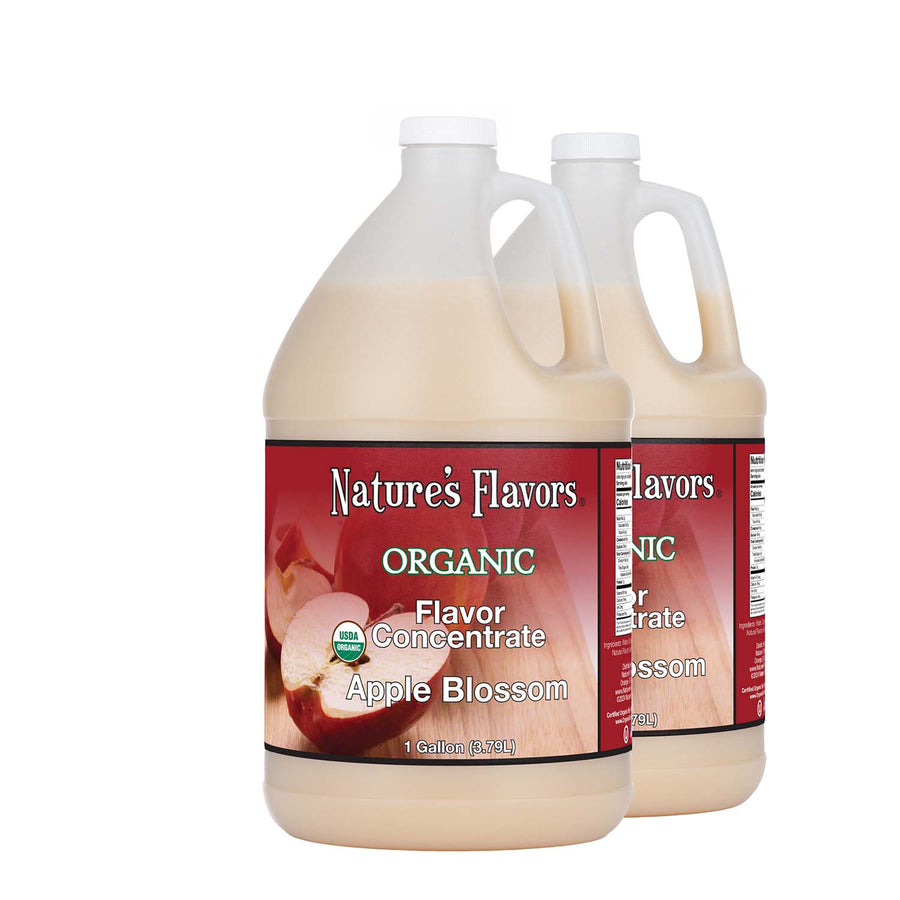 2, 1gal bottles with Organic Flavor Concentrate, Apple Blossom label