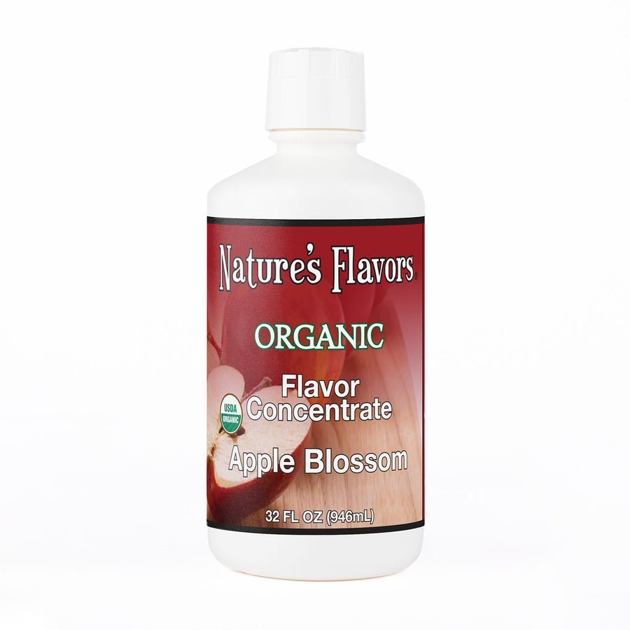 32oz bottle with Organic Flavor Concentrate, Apple Blossom label