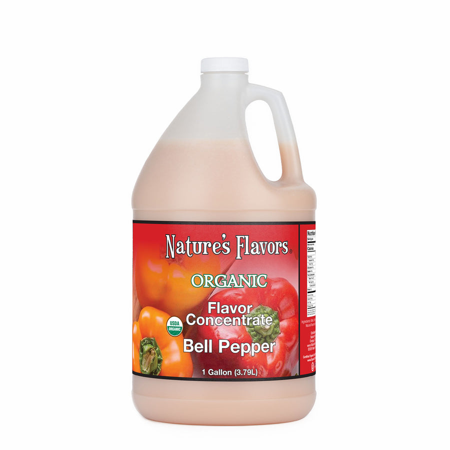 1gal bottle with Organic Flavor Concentrate, Bell Pepper label