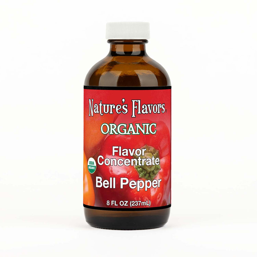 8oz bottle with Organic Flavor Concentrate, Bell Pepper label