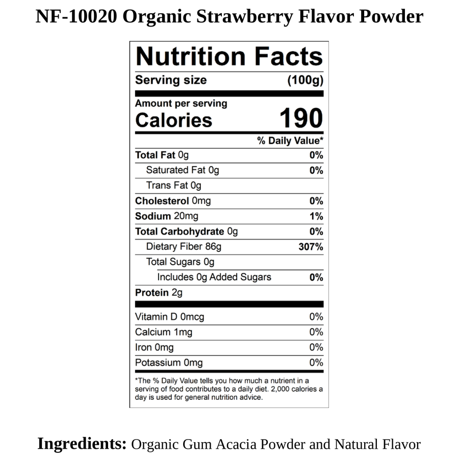 Strawberry Flavor Powder (Sugar-Free), Organic