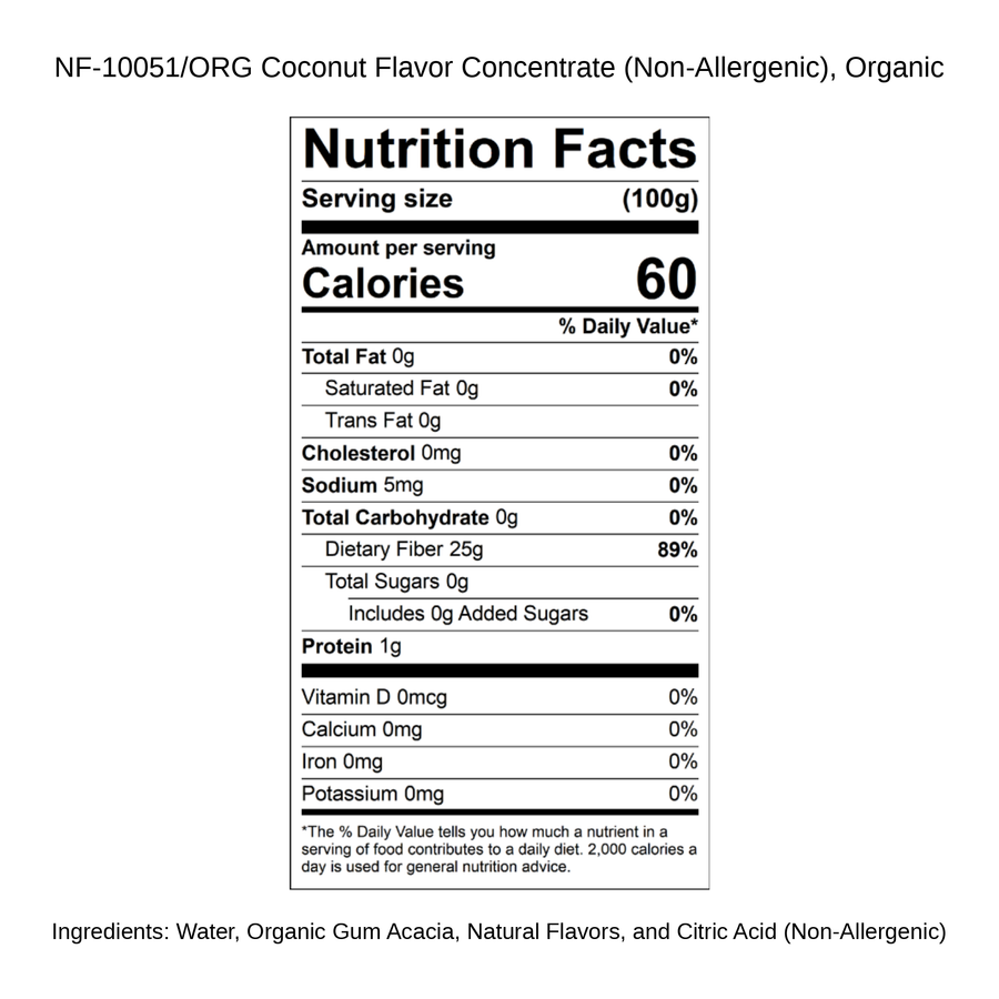 Coconut Flavor Concentrate (Non-Allergenic), Organic