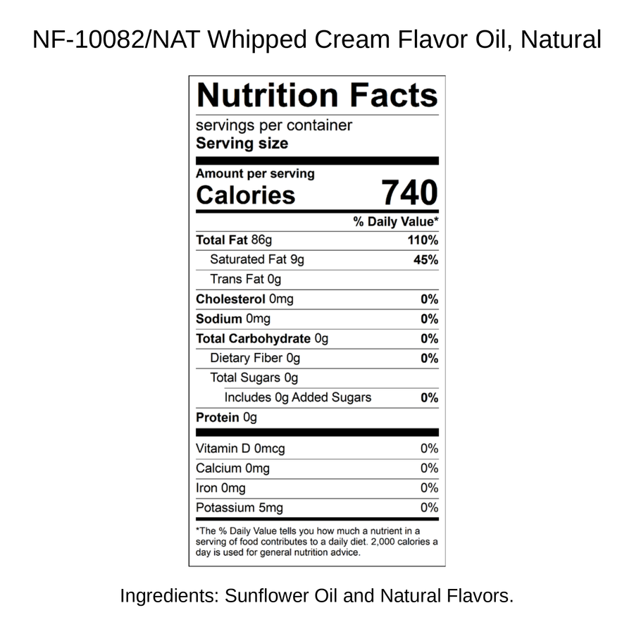 Whipped Cream Flavor Oil, Natural