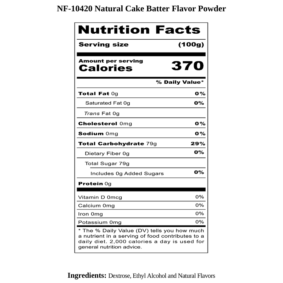 Cake Batter Flavor Powder, Natural