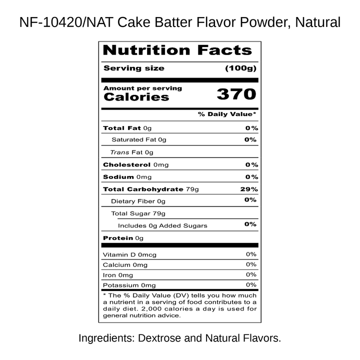 Cake Batter Flavor Powder, Natural