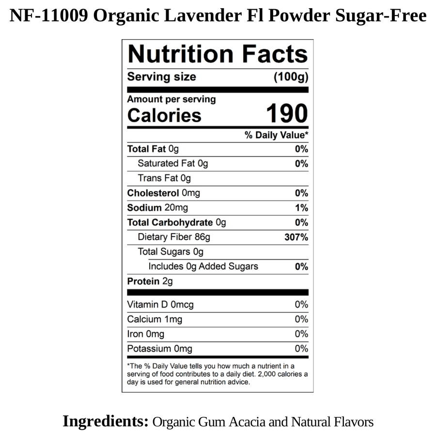 Organic Sugar Free Lavender Flavor Powder